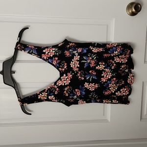 American Eagle - Tank Top, Black Floral, Soft & Stretchy, Size S
